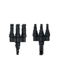 Coppia di Connettori Compatibili con MC4 sdoppiatore per 3 Pannelli Solari Fotovoltaici