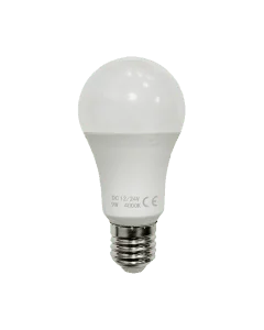 Lampada bulbo a LED 9W 12V 24V DC Luce Naturale 4000K E27