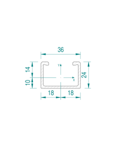 Profilo Longherone a "C" H24 in Alluminio TLPS4759.315 x Tetto a Falda Grecato