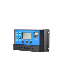 Regolatore di Carica Solare PWM 12/24V 10A-30A con Display LCD e Porta USB