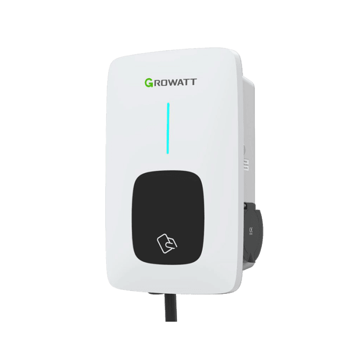 Stazione ricarica Growatt monofase 7,2 kW LAN, WiFi, presa tipo 2 con cavo